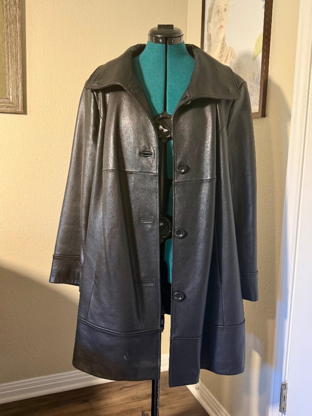 Preston & York Woman Black Genuine Lambskin Leather Coat